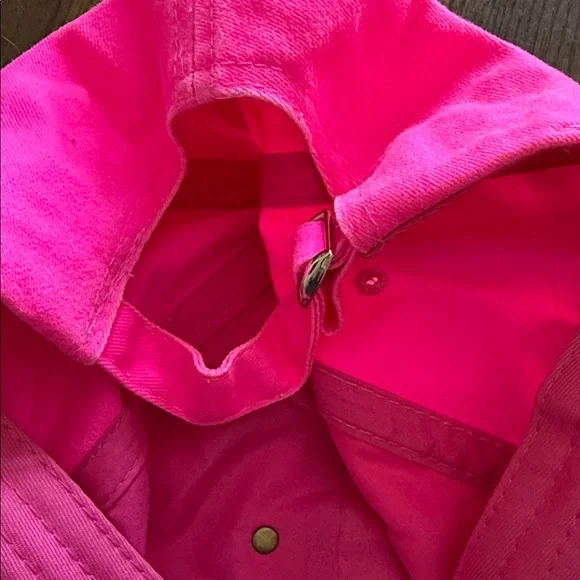 Upcycled Louis Vuitton Vibrant Pink Hat with Logo Patch - Picture 4 of 4